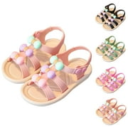 Toddler Girls Sandals, Casual Open Toe Low Heel Birthday Summer Shoes Pink Size 3 T